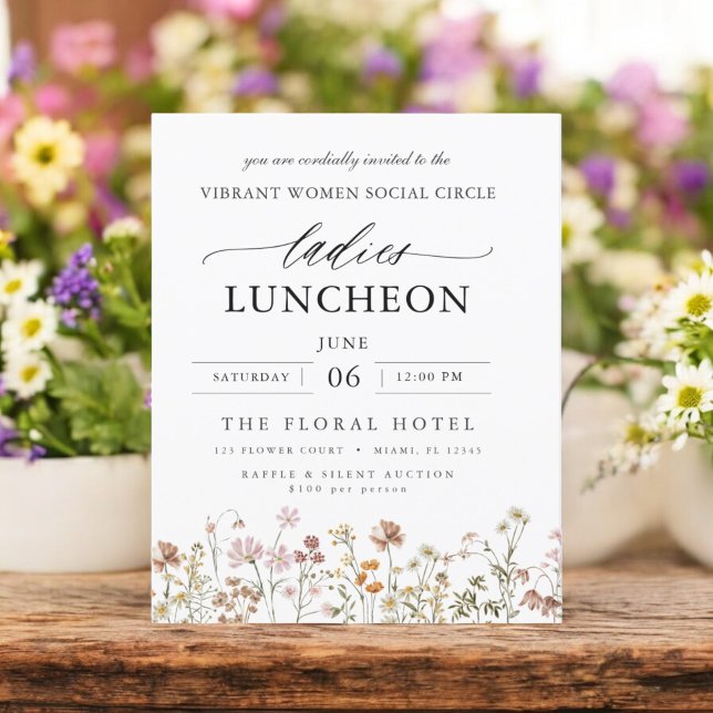 Flyer Invitación a flor silvestre para almuerzo de carid (Subido por el creador)