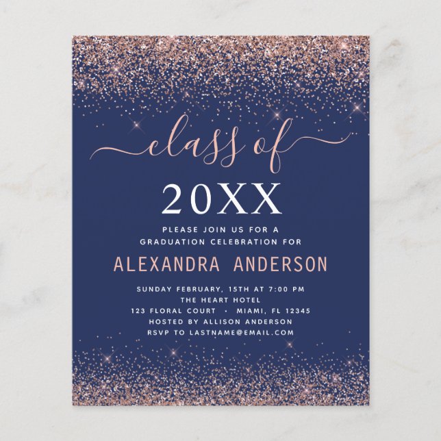 Flyer Invitación a graduación azul de la Marina 2023 (Frente)