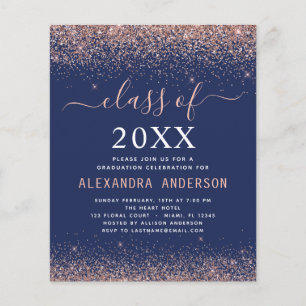 Flyer Invitación a graduación azul de la Marina 2023