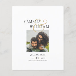 Flyer Invitación a la boda blanca con presupuesto clásic