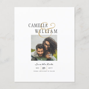 Flyer Invitación a la boda blanca con presupuesto clásic