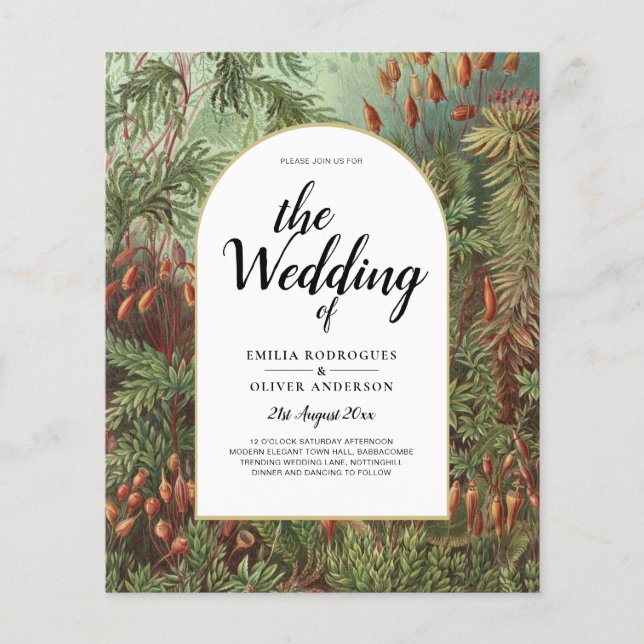 Flyer Invitación a la Boda Botánica Verde de Terracota V (Frente)