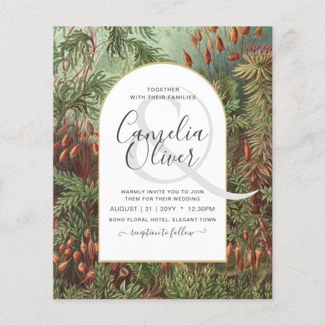 Flyer Invitación a la Boda Botánica Verde de Terracota V (Frente)