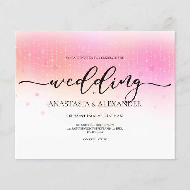 Flyer Invitación a la boda con cargo al presupuesto. Vol (Frente)