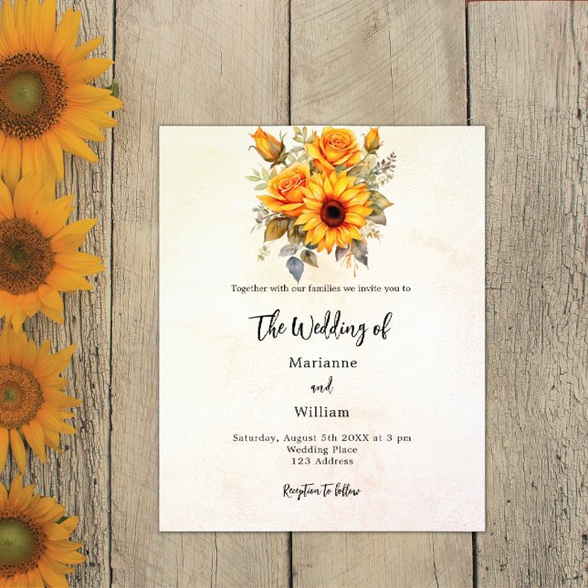 Flyer Invitación a la boda con presupuesto de energía so (Subido por el creador)