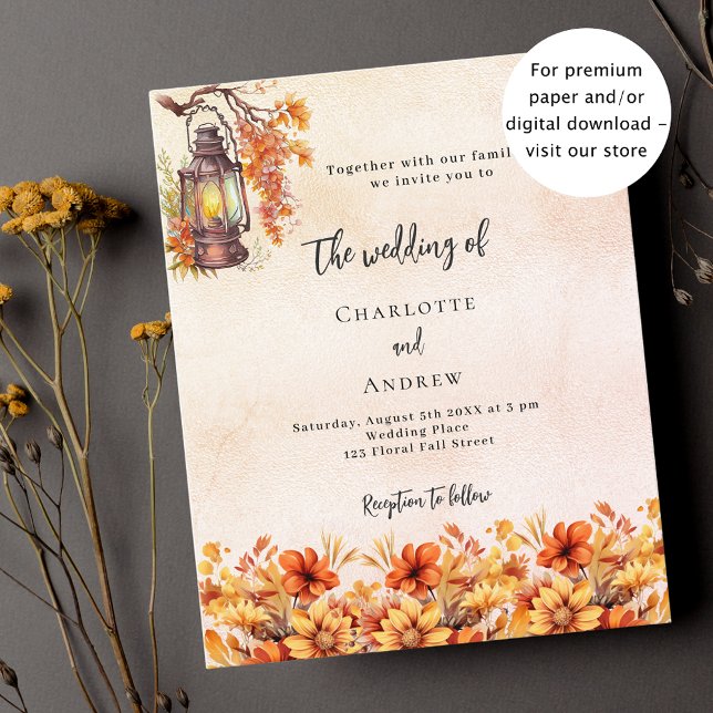 Flyer Invitación a la boda con presupuesto floral para n (Subido por el creador)