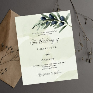 Flyer Invitación a la boda con presupuesto para la veget