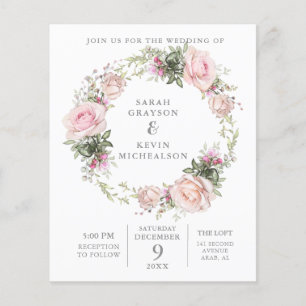 Flyer Invitación a la boda de acuarela floral de primave