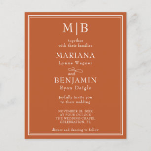 Flyer Invitación a la boda de barro de borde moderno de 