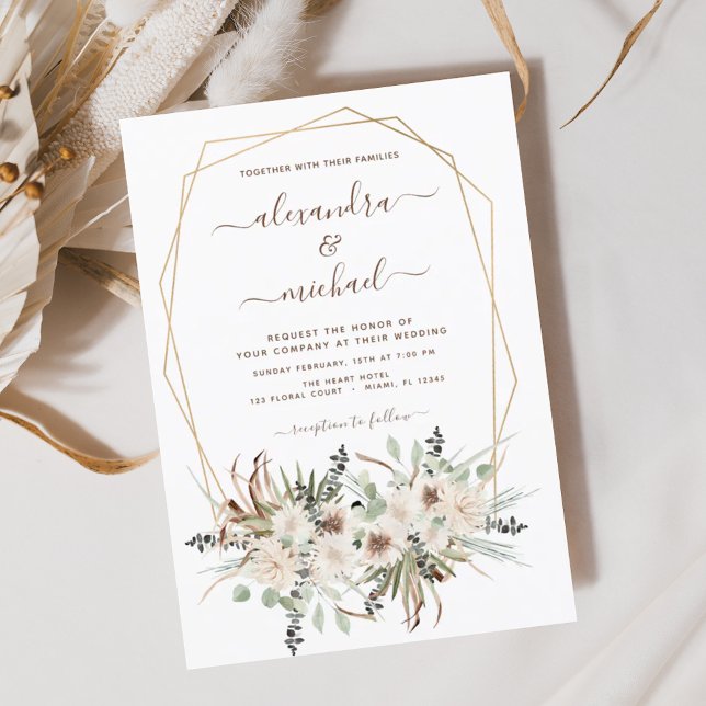 Flyer Invitación a la boda de Boho Grass Boho de Budget  (Subido por el creador)