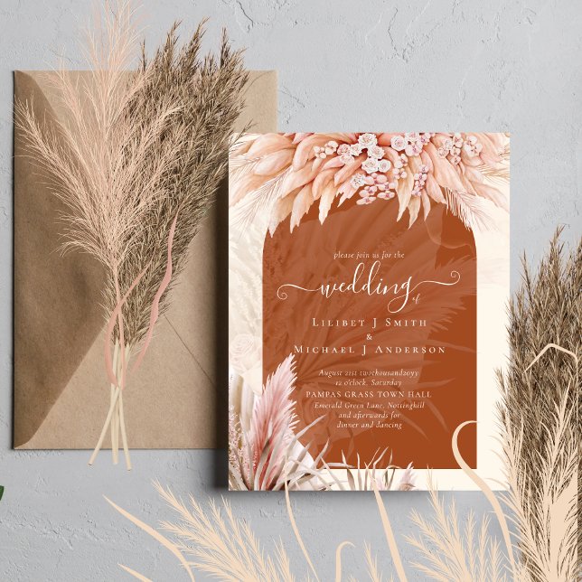 Flyer Invitación a la boda de BOHO Pampas (Subido por el creador)