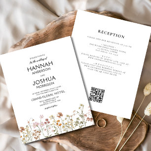 Flyer Invitación a la boda de Boho rústico con flores si