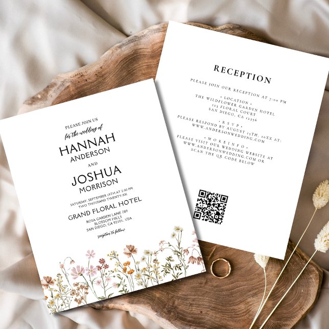 Flyer Invitación a la boda de Boho rústico con flores si (Subido por el creador)