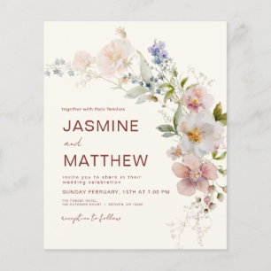 Flyer Invitación a la boda de Boho Wildflower Terracotta