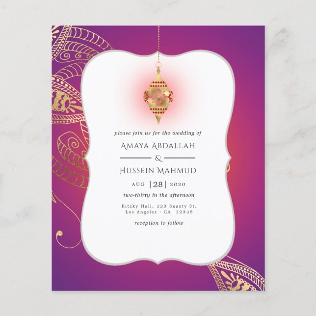 Flyer Invitación a la boda de Bollywood en el Relieve me (Frente)