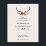 Flyer Invitación a la boda de estag floral de moda negra<br><div class="desc">Rústico floral y estag antlers carta de invitación a bodas botánicas y detalles. Con hermosos detalles de color de agua en color negro,  óxido,  terracota,  pampas color rosa y verde salvia eucalipto. Esta moderna invitación a la boda le permitirá fijar el estilo de su gran día.</div>