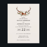 Flyer Invitación a la boda de estag floral de terracota<br><div class="desc">Rústico floral y estag antlers carta de invitación a bodas botánicas y detalles. Con hermosos detalles de color de agua en color negro,  óxido,  terracota,  pampas color rosa y verde salvia eucalipto. Esta moderna invitación a la boda le permitirá fijar el estilo de su gran día.</div>
