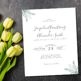 Flyer Invitación a la boda de eucalipto de presupuesto