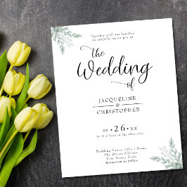 Flyer Invitación a la boda de eucalipto rústico presupue