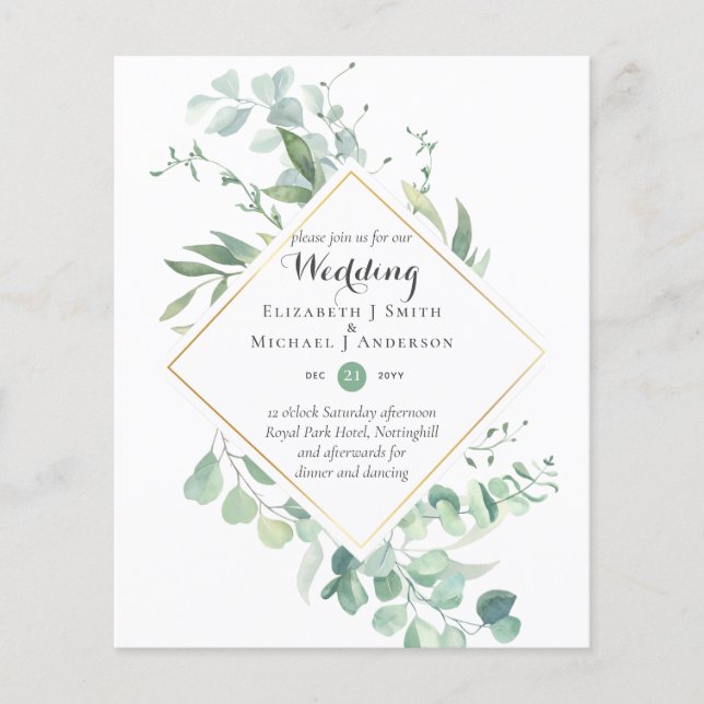 Flyer Invitación a la boda de Eucalyptus (Frente)