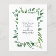 Invitación a la boda de Eucalyptus Greenery
