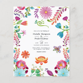 Flyer Invitación a la boda de Fiesta Mexicana con Floral