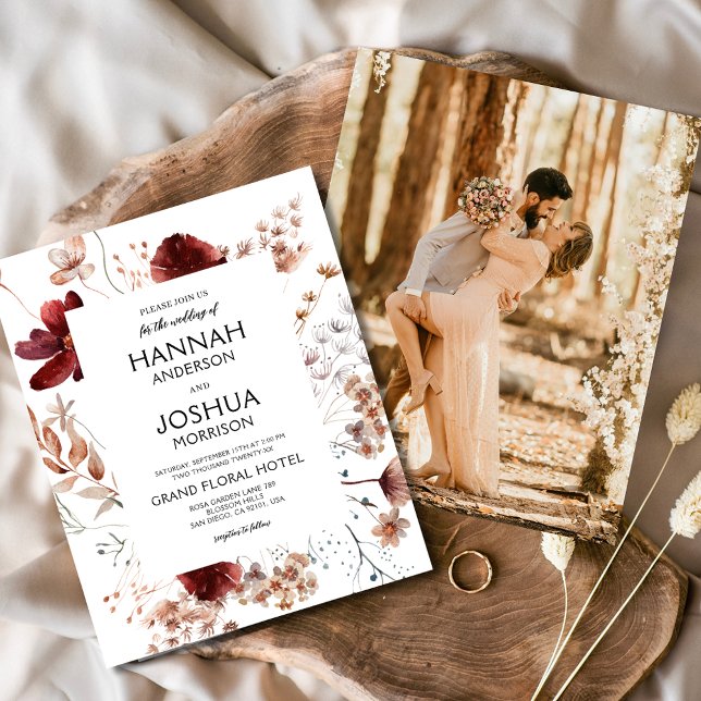 Flyer Invitación a la boda de Flor Silvestre Fall en Ins (Subido por el creador)