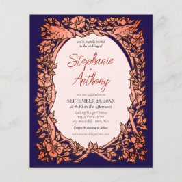 Flyer Invitación a la boda de Flora Silvestre de Cobre A