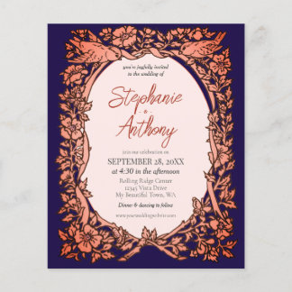 Flyer Invitación a la boda de Flora Silvestre de Cobre A