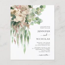Flyer Invitación a la boda de gente blanca y negra con p