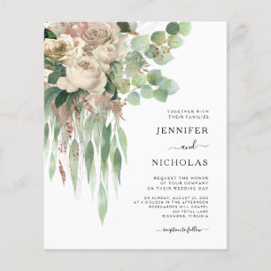 Flyer Invitación a la boda de gente blanca y negra con p