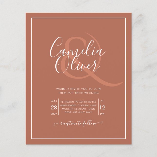 Flyer Invitación a la boda de la Boda de BAJOS PRESUPUES (Frente)