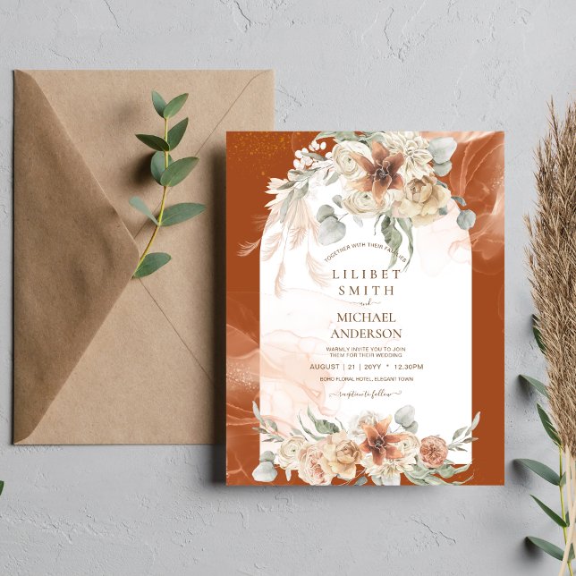 Flyer Invitación a la boda de la Boda de Otoño Pampas (Subido por el creador)