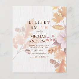 Flyer Invitación a la boda de la caída de LeahG Terracot