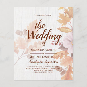 Flyer Invitación a la boda de la caída de LeahG Terracot