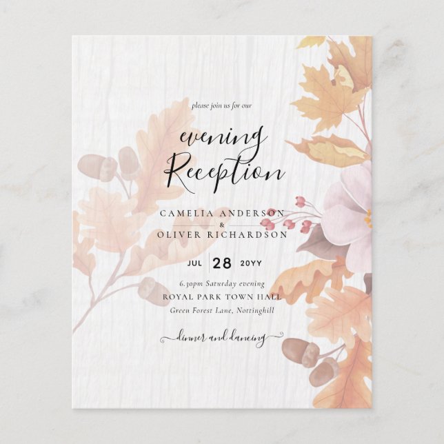 Flyer Invitación a la boda de la caída de LeahG Terracot (Frente)