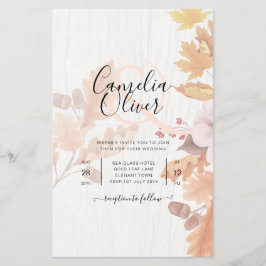 Flyer Invitación a la boda de la caída de LeahG Terracot