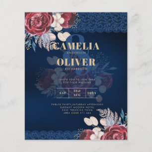 Flyer Invitación a la boda de la caída de los Rosas Leah