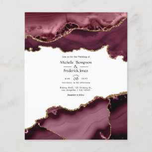 Flyer Invitación a la boda de la fiebre de Borgoña y del