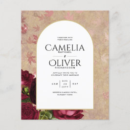 Flyer Invitación a la boda de la moderna vinagre de rosa
