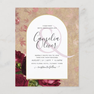 Flyer Invitación a la boda de la moderna vinagre de rosa