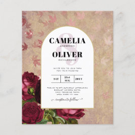 Flyer Invitación a la boda de la moderna vinagre de rosa