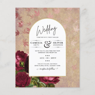 Flyer Invitación a la boda de la moderna vinagre de rosa