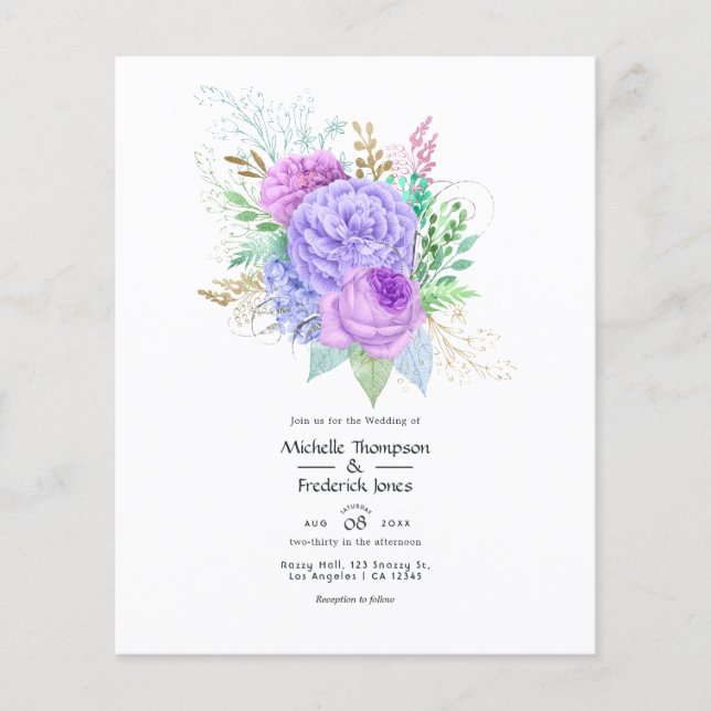 Flyer Invitación a la boda de la primavera floral rústic (Frente)