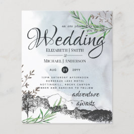 Flyer Invitación a la boda de las Montañas Rústicas de M