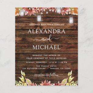 Flyer Invitación a la boda de los girasoles del otoño rú