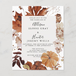 Flyer Invitación a la boda de otoño del presupuesto