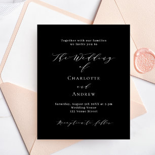 Flyer Invitación a la boda de presupuesto formal en blan
