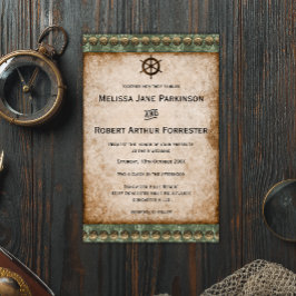 Flyer Invitación a la boda de Steampunk Vintage con pres