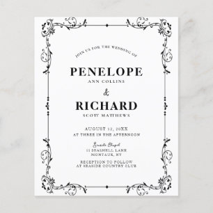 Flyer Invitación a la boda decorativa del presupuesto de